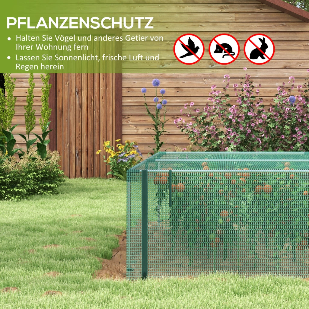 Tenda Protettiva per Piante con Porta a Zip ¨C Zephmum ¨C Verde/Argento 125x125x62.5 cm