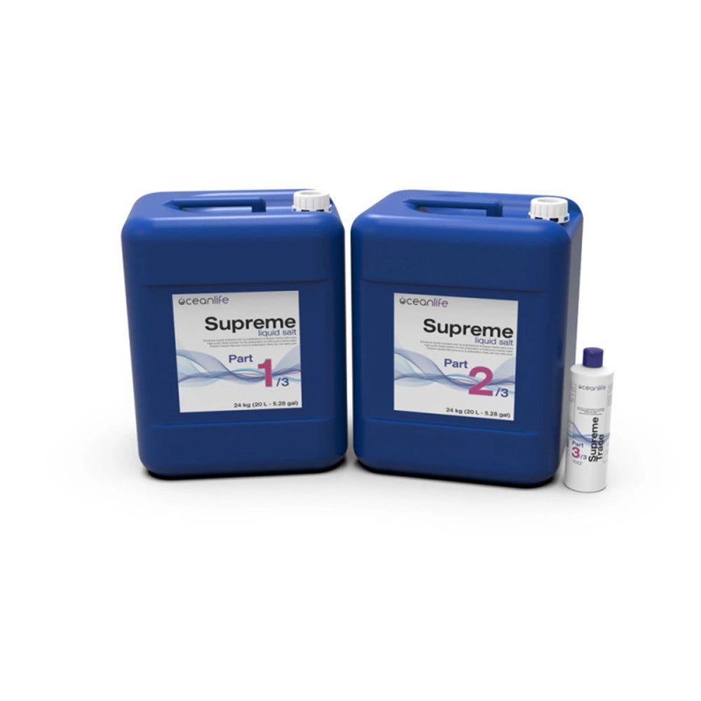 OceanLife Supreme Liquid Salt Parte 1 20L/24kg + Parte 2 20L/24kg + Parte 3 340ml - sale liquido di nuova formulazione