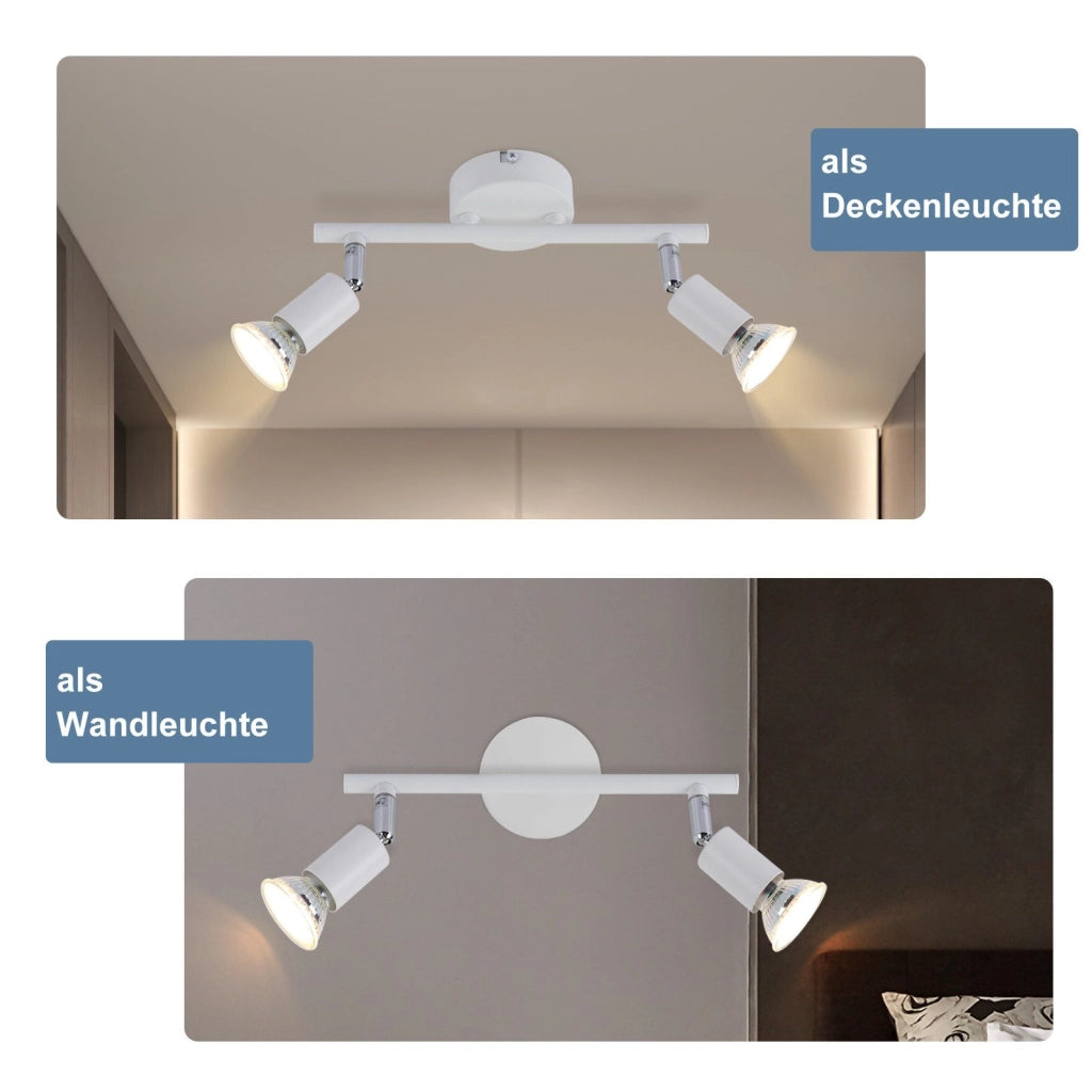 ZMH Faretto da soffitto bianchi orientabili 330° moderni GU10 per camera letto soggiorno interno