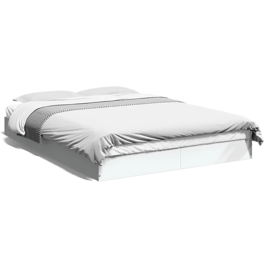 Giroletto-Struttura Letto Bianco 140x200 cm in Legno Multistrato 495640