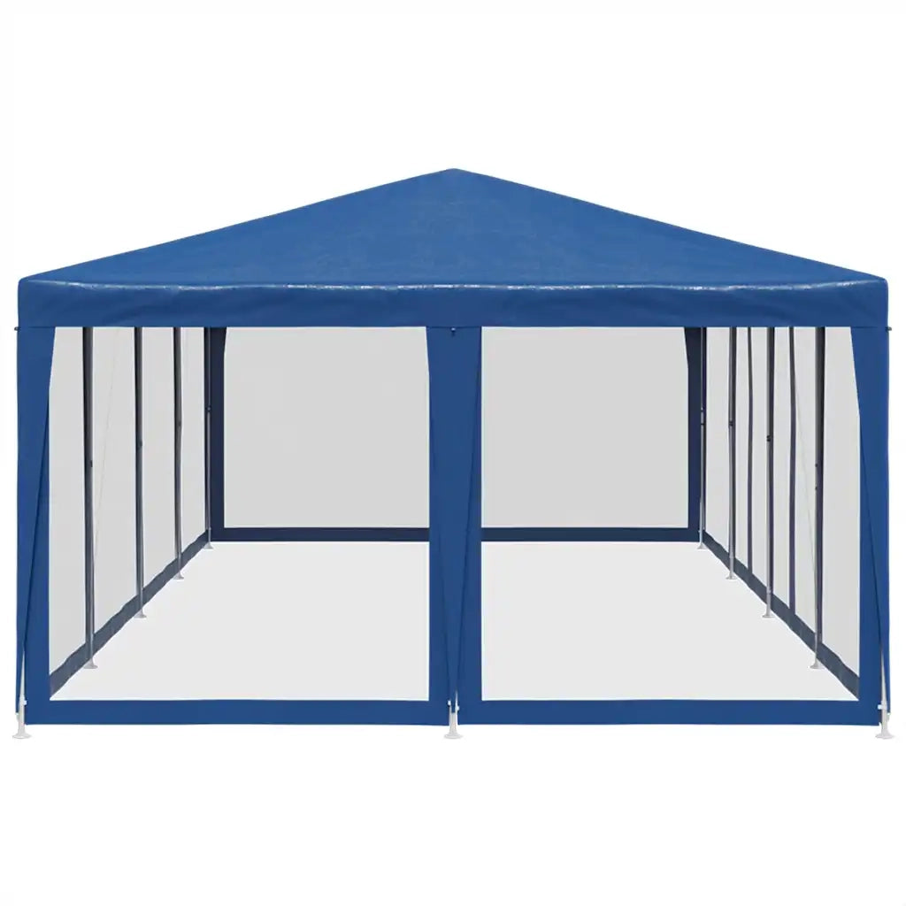 Tenda per Feste con 12 Pareti Laterali in Rete Blu 8x4 m HDPE 4010072