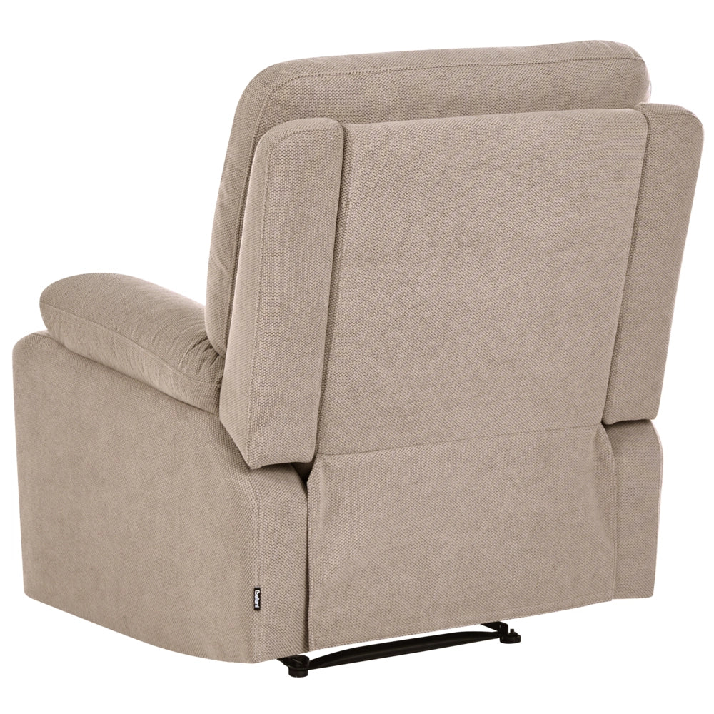 Poltrona Reclinabile Tortora Beige Schienale Poggiapiedi Regolabili Manualmente