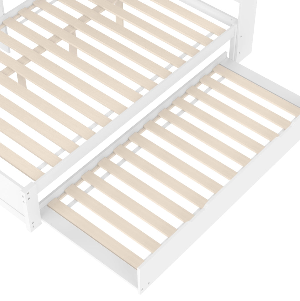 Divano letto 140x200 cm con letto estraibile; prese e 2 porte USB in MDF e pino bianco