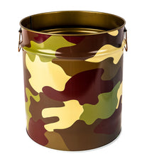 Porta Legna o Pellet Contenitore Senza Coperchio Ø39x42 cm in Ferro Verniciato Big Mimetics Verde