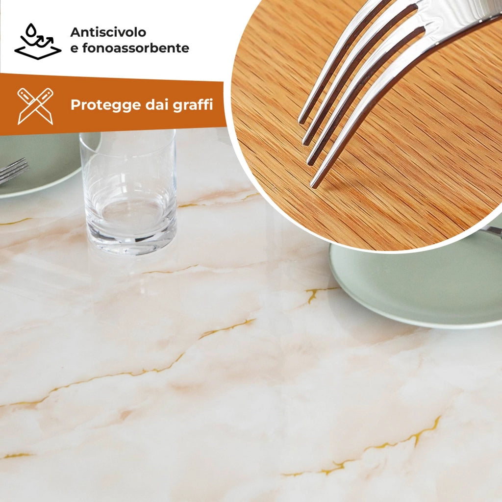 Copritavolo Stampato In Pvc Alto 1.2 Mm Pellicola Protettiva Cover Proteggi Tavolo Tovaglia Protezione Mollettone Spesso Antimacchia  Urti Olio Graffi Impermeabile Dis10 - 100x1000Cm