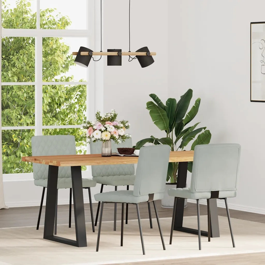 Sedie da Pranzo 4 pz Grigio Chiaro in Velluto 3315203