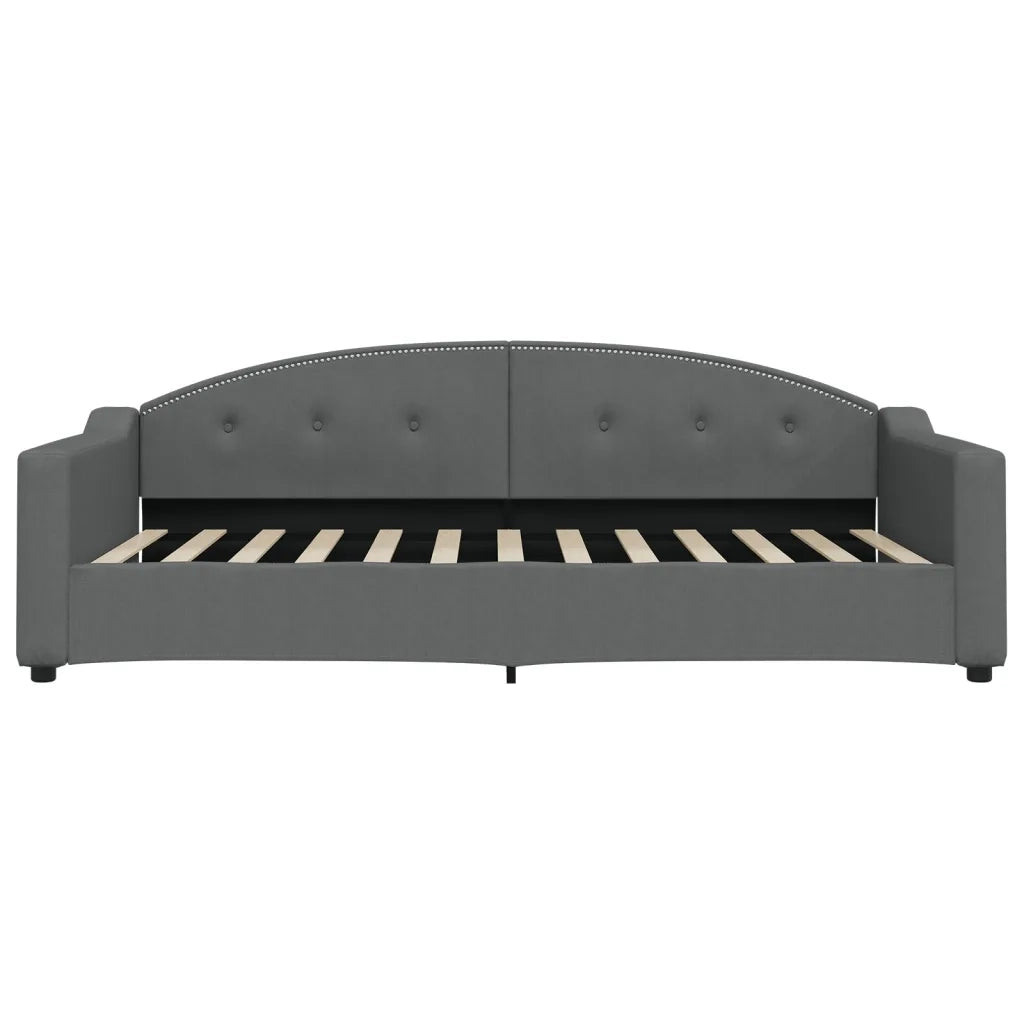 Divano Letto Estraibile Cassetti Grigio Scuro 100x200cm Tessuto