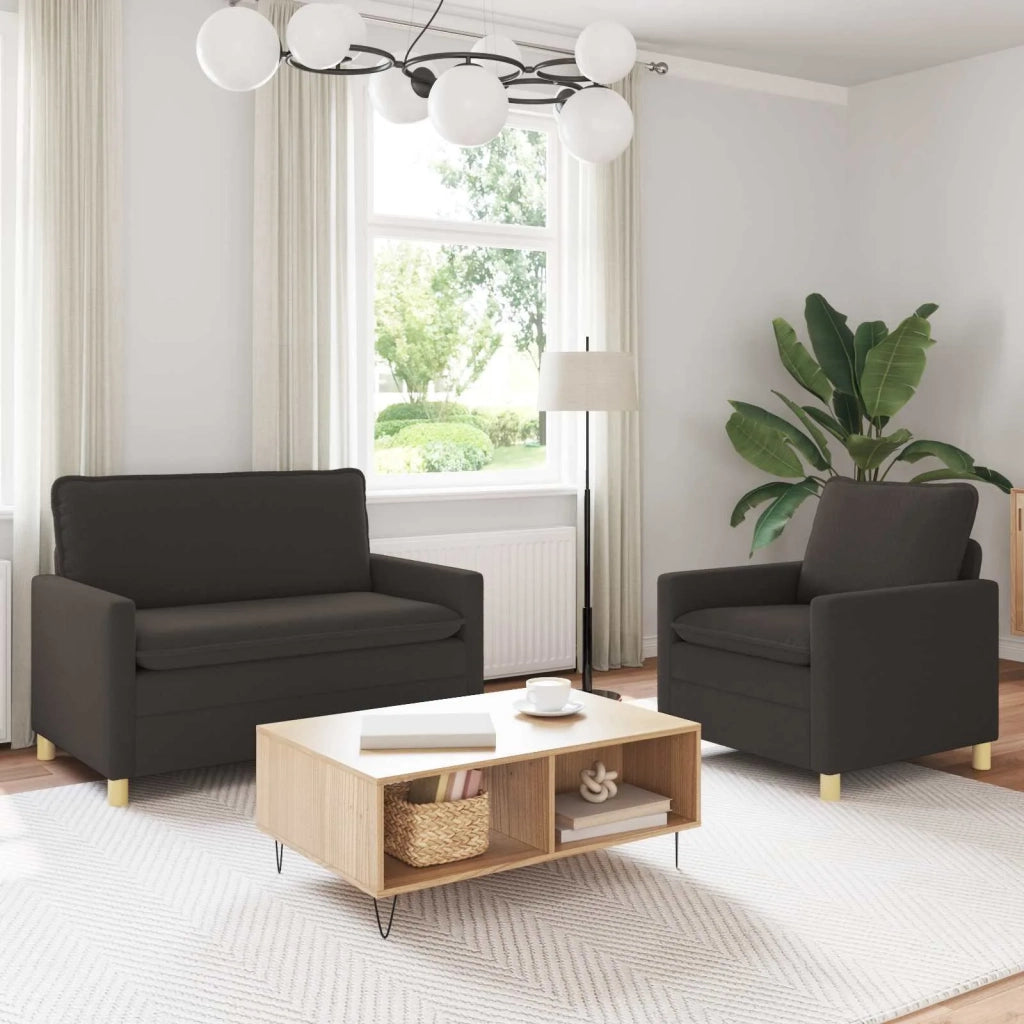 Set di divani 2 pz Grigio Scuro Tessuto 3417038
