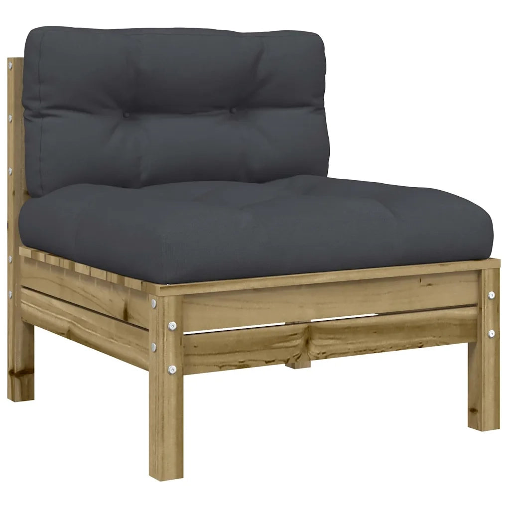 Divano Giardino Senza Braccioli Cuscini Legno Pino Impregnato 838160