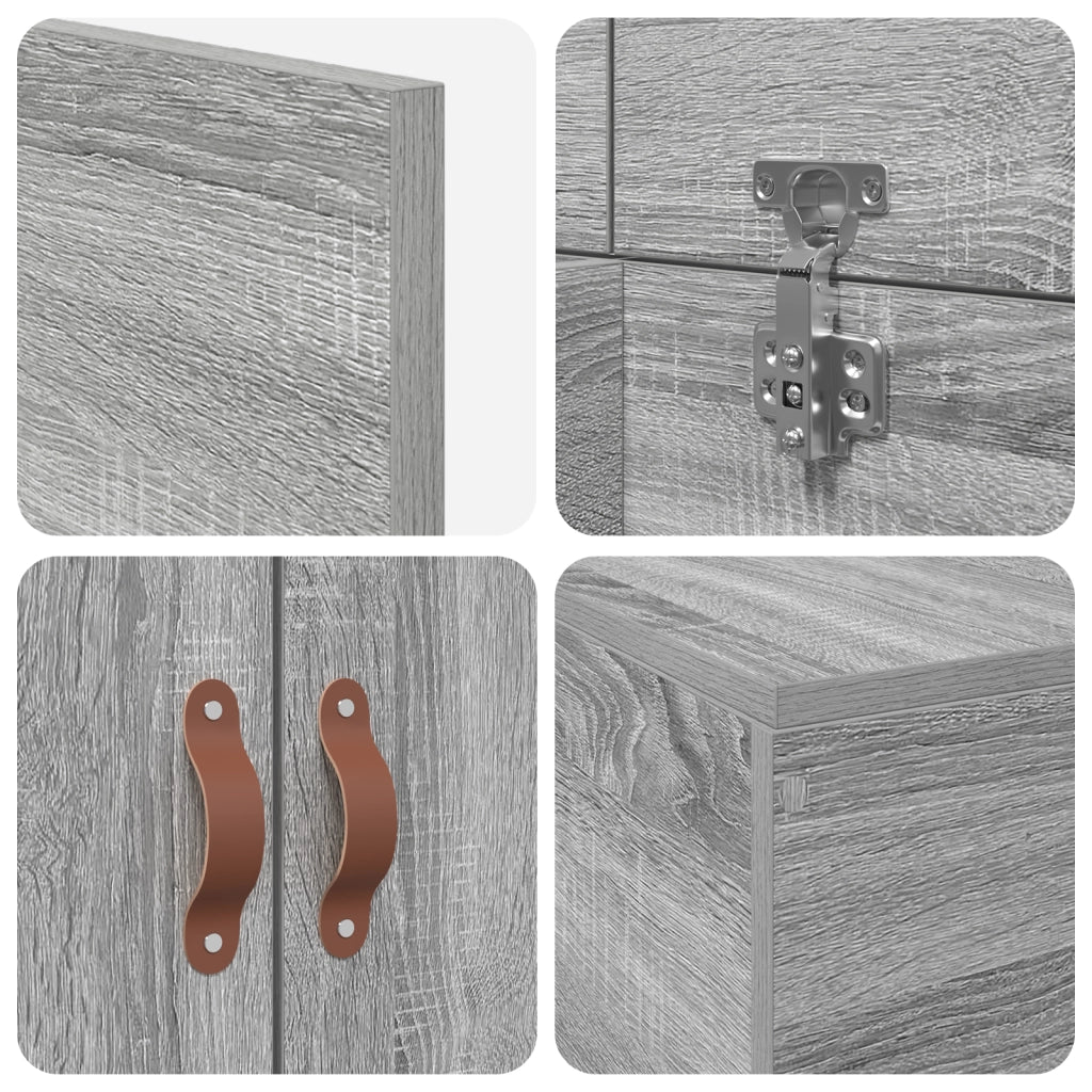 Struttura Letto con Contenitore Grigio Sonoma 90x190 cm
