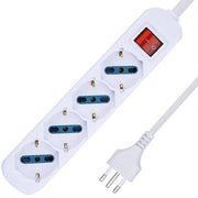 Trade Shop - Multipresa Shuko Bipasso 10 E 16 Amp 4 Posti Ciabatta Elettrica Con Interruttore -
