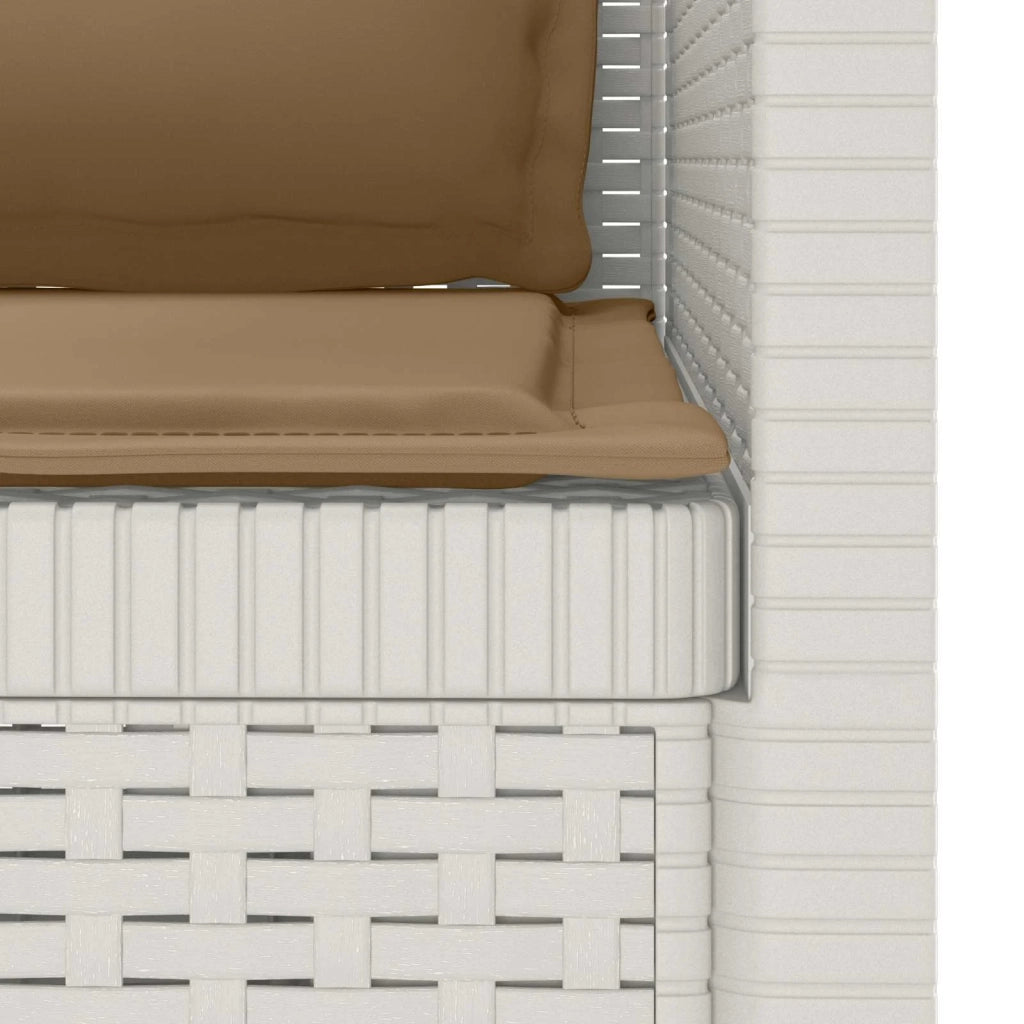 Sedia da giardino-Poltrona a 1 Posto con Cuscini Aspetto Rattan PP Bianco 626405