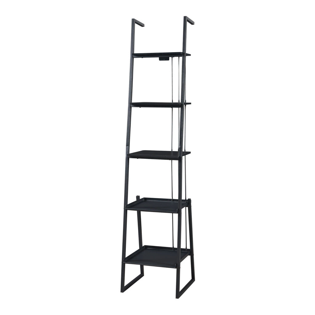 Set Storfjord Composto di Mobile TV 3 Scaffali a Scala - Nero [en.casa]