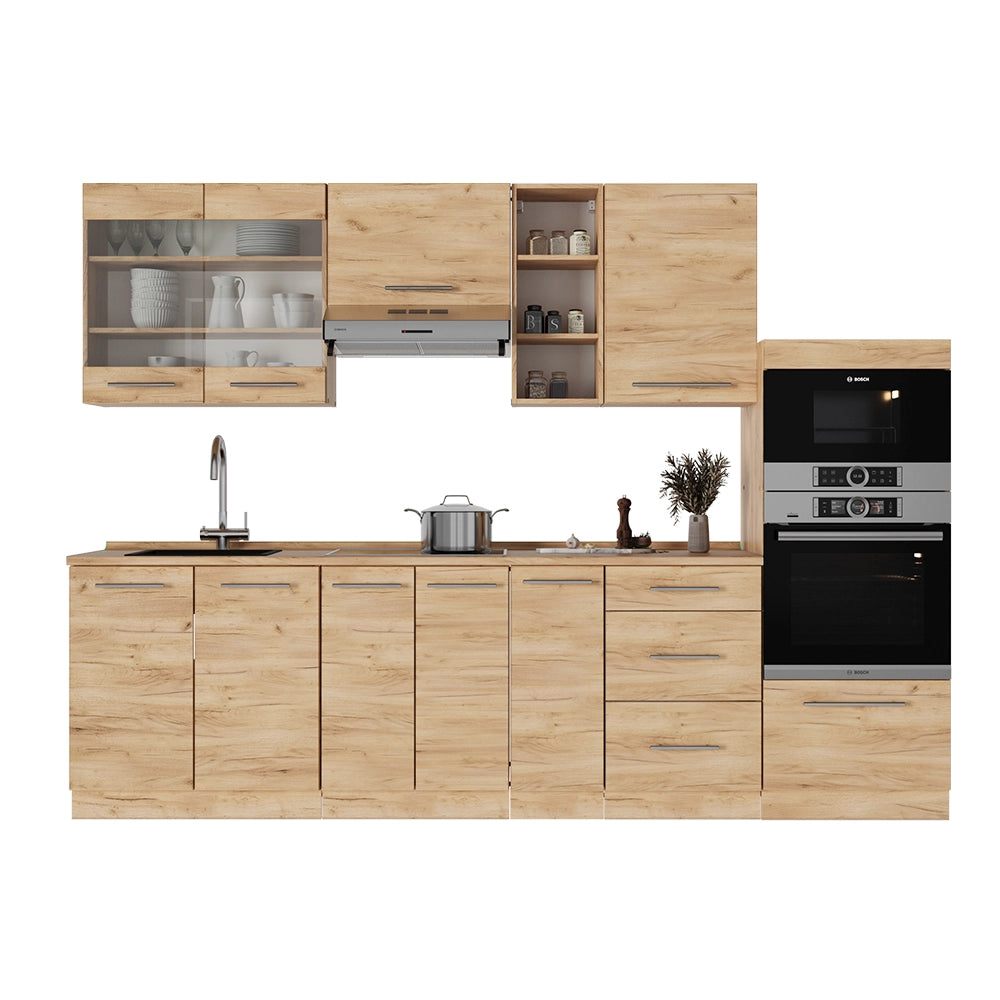 Vicco Cucina componibile Quercia dorata 280 cm , PL Marmo