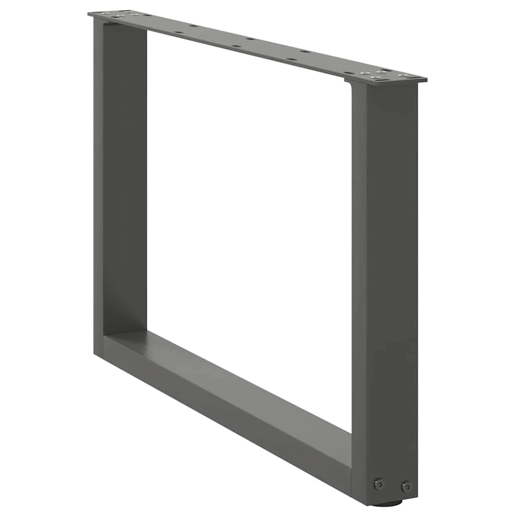 Set di 2 gambe regolabili per tavolino da caffè a forma di U 70 x 42-43 cm design moderno acciaio antracite 02_0057406