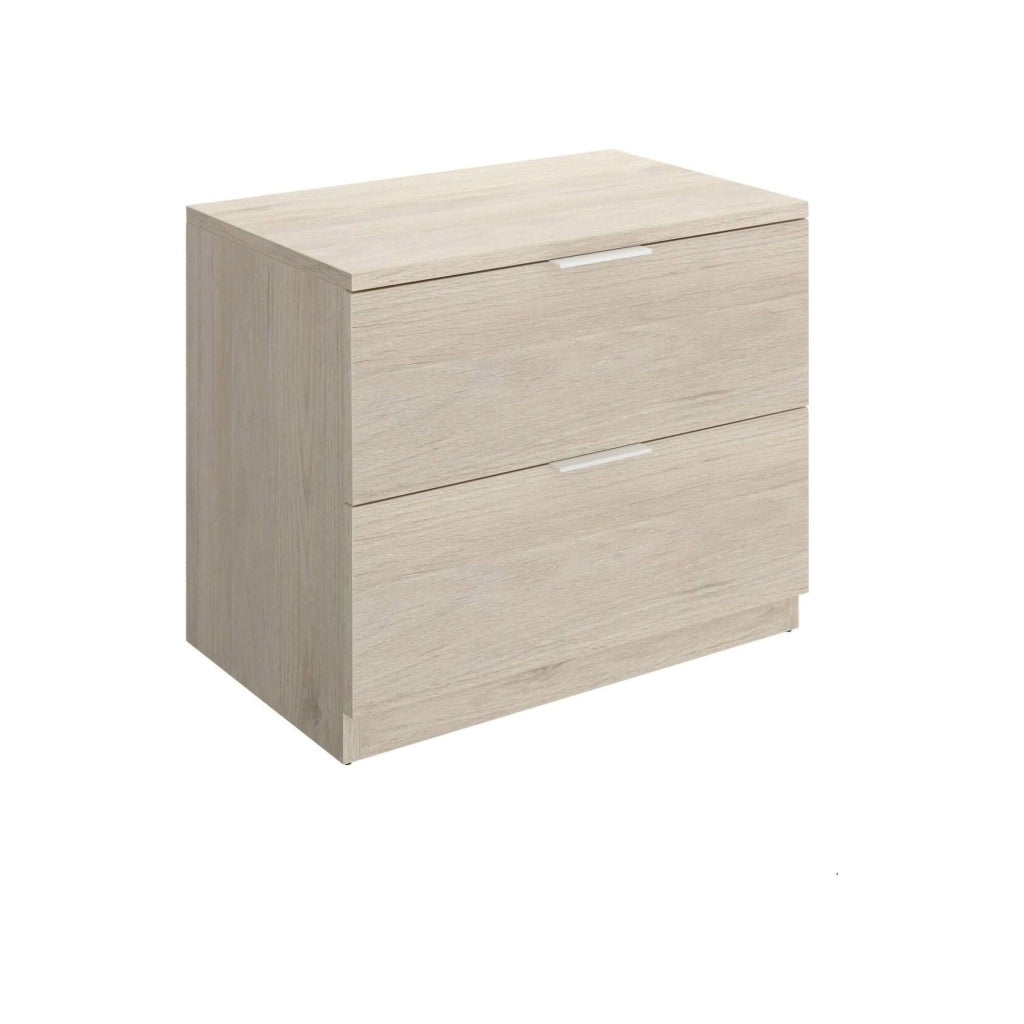 Comodino Banyan, Comò basso, Tavolino da notte, Mensola da letto, 50x34 h46 cm, Rovere