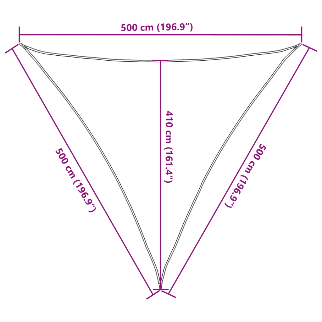 Vela Parasole Sabbia 5x5x5 m 100% Poliestere Oxford 4000941