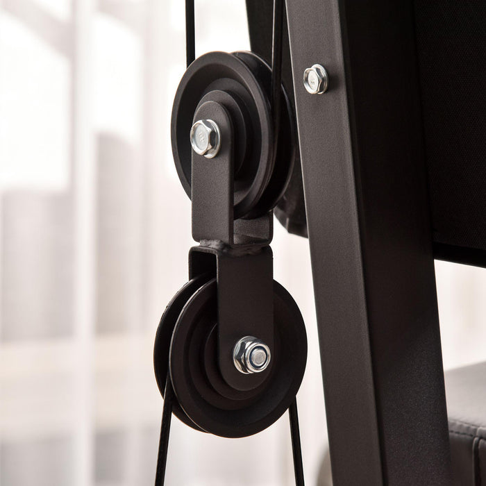 Stazione Fitness Multifunzione 148x108x207 cm in Acciaio Nero