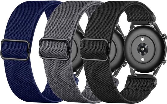 Set di 3 Cinture Elastiche in Nylon per Amazfit GTR 47mm - 22mm Compatibile - Adatto per Uomini e Donne