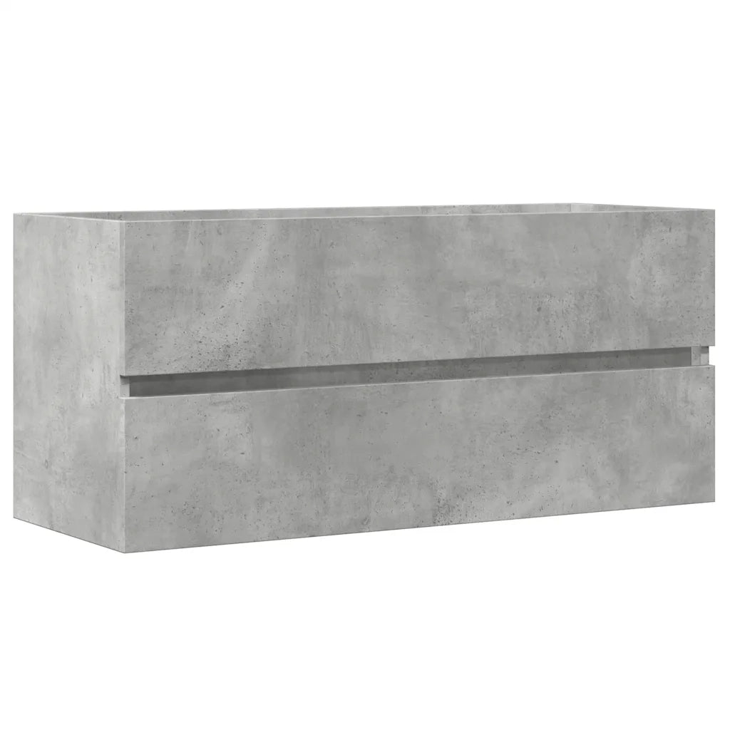 Mobile Lavabo Grigio Cemento 100x38,5x45cm in Legno Multistrato