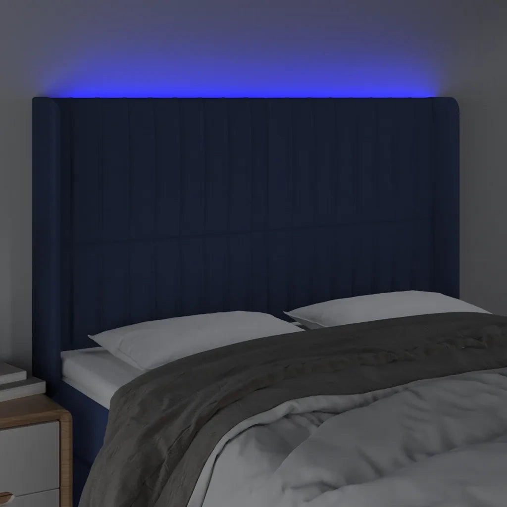 Testiera a LED Blu 147x16x118/128 cm in Tessuto cod mxl 33336