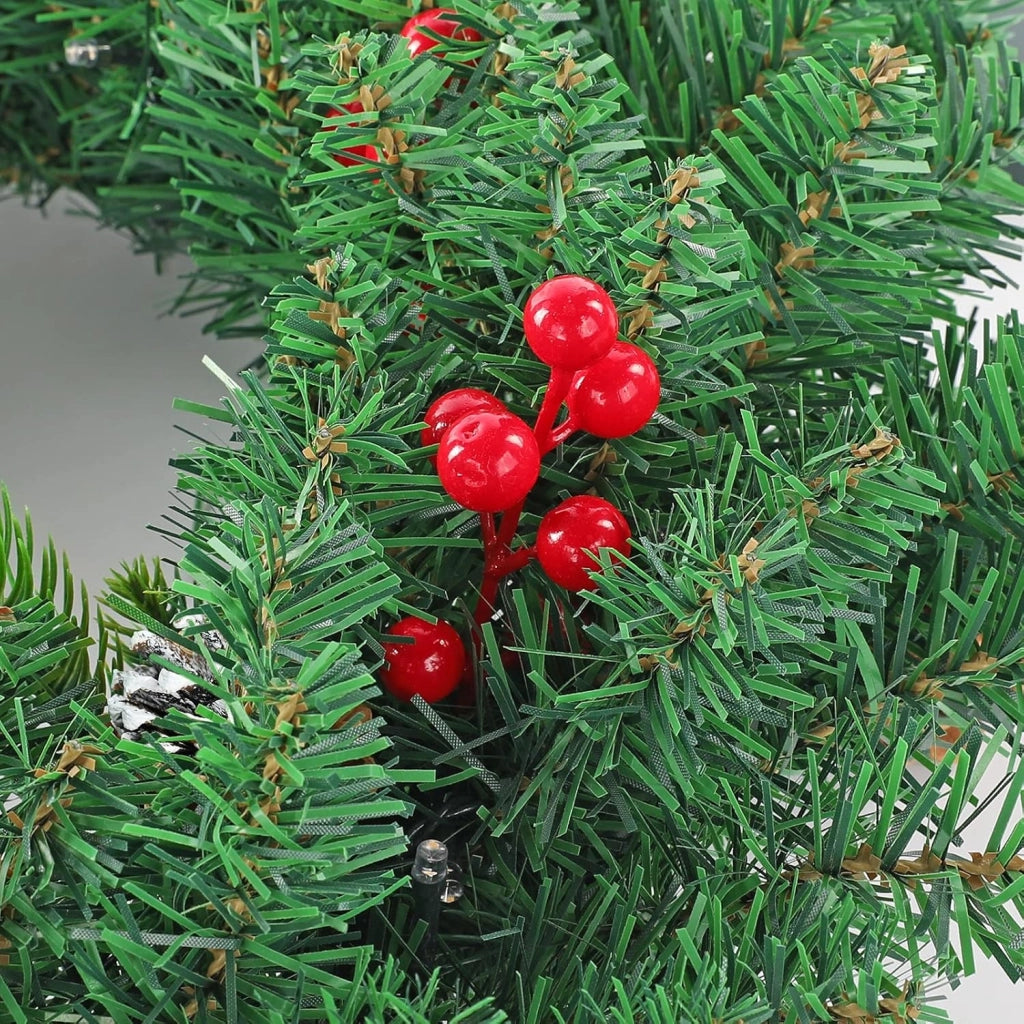 Ghirlanda natalizia con illuminazione, 800 cm, ghirlanda di abete, ghirlanda di Natale, spina di Natale, alimentazione con pigne rosse, decorazione natalizia per esterni