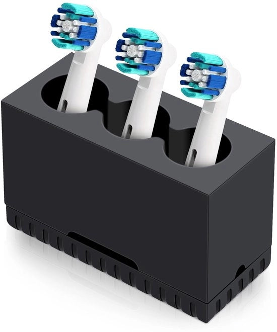 Oggetto di supporto per set di spazzole per denti - Supporto in silicone - Indipendente - Nero - Contenitore per spazzole per denti - Adatto per spazzole per denti elettriche - Nero