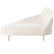 Chaise Lounge Rivestimento in poliestere Boucle bianco sporco Gambe dorate a destra Mobili da soggiorno di design moderno