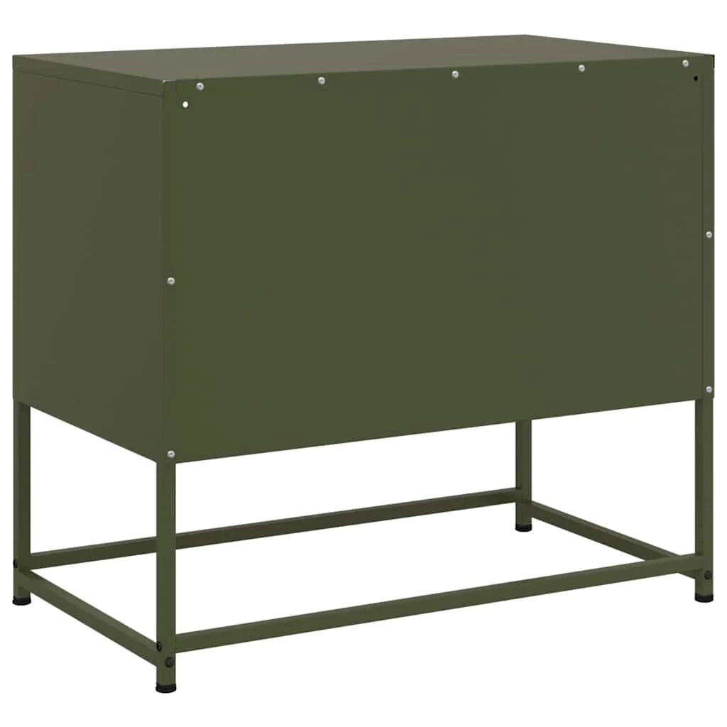 Mobile TV multimediale mensola TV credenza TV sala da pranzo soggiorno camera da letto verde oliva 68 x 39 x 60,5 cm acciaio verde 02_0028271