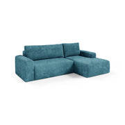 Folgarida, Divano Letto con Penisola Contenitore, 268x163 cm blu Petrolio
