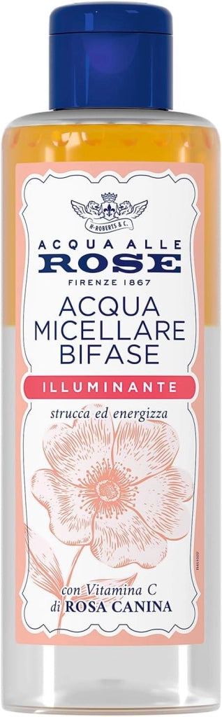 ACQUA MICELLARE BIFASE ALLE ROSE 200 ML ALLA ROSA CANINA + AZIONE ILLUMINANTE VITAMINA C