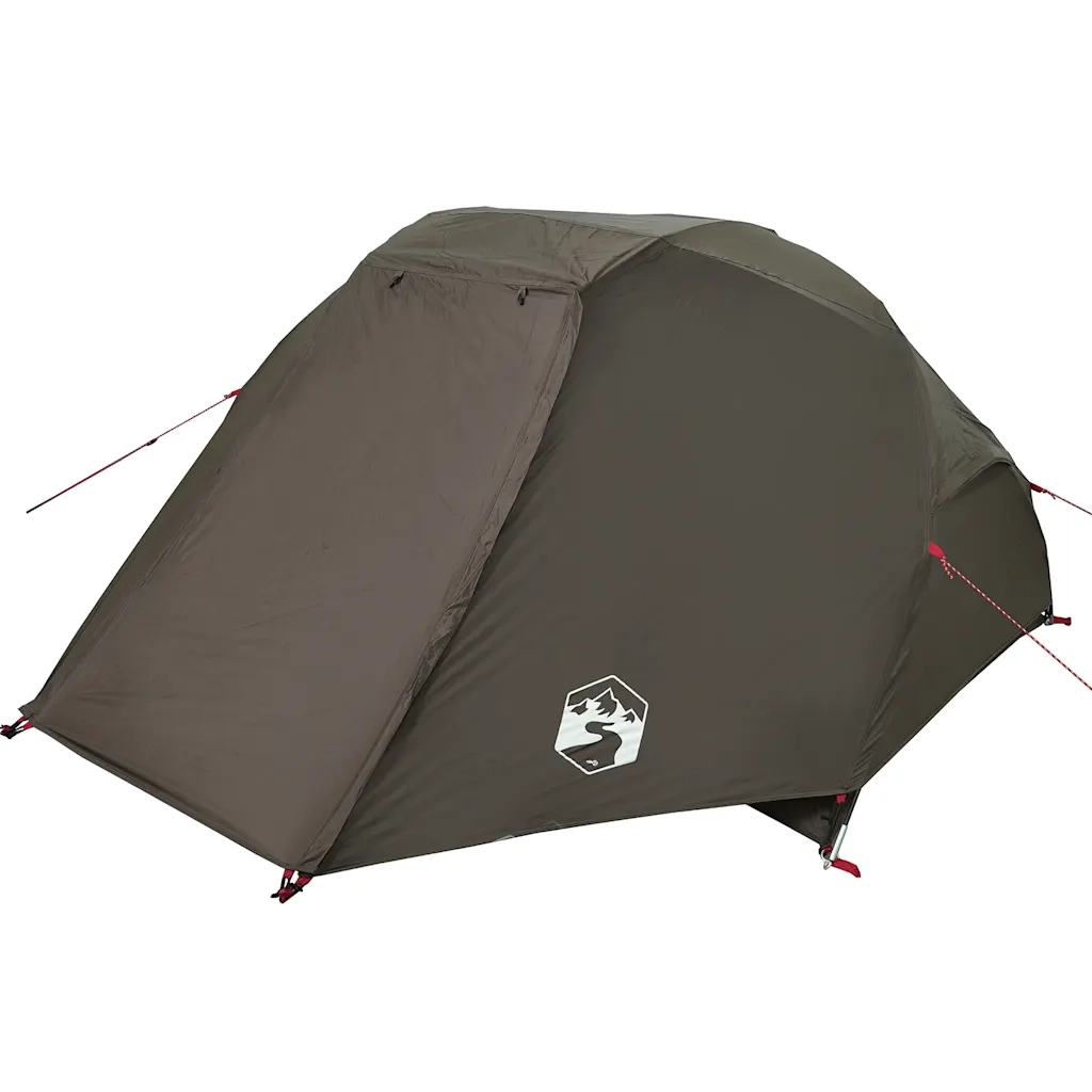 Tenda da Pesca per 3 Persone-Tenda da campeggio Marrone Impermeabile