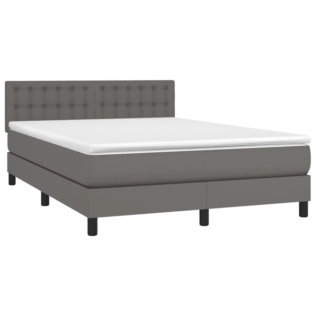 Giroletto a Molle con Materasso Grigio 140x200 cm in Similpelle 3141129