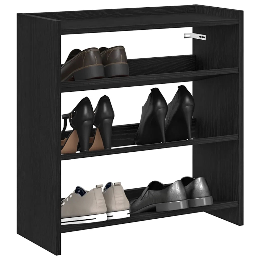 vidaXL Scarpiera Nera 60x25x62 cm in Legno Multistrato