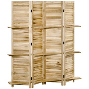 Paravento 4 pannelli con ripieghevoli ¨C zephmum ¨C legno di paulownia 3 ripiani