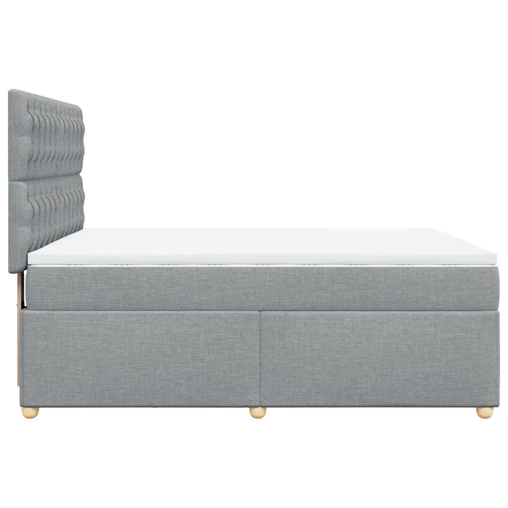 Giroletto a Molle con Materasso Grigio Chiaro 160x200cm Tessuto