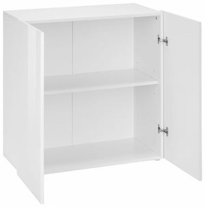 Mobile Multiuso 2 Ante 90x40x81 cm Onda Bianco Lucido