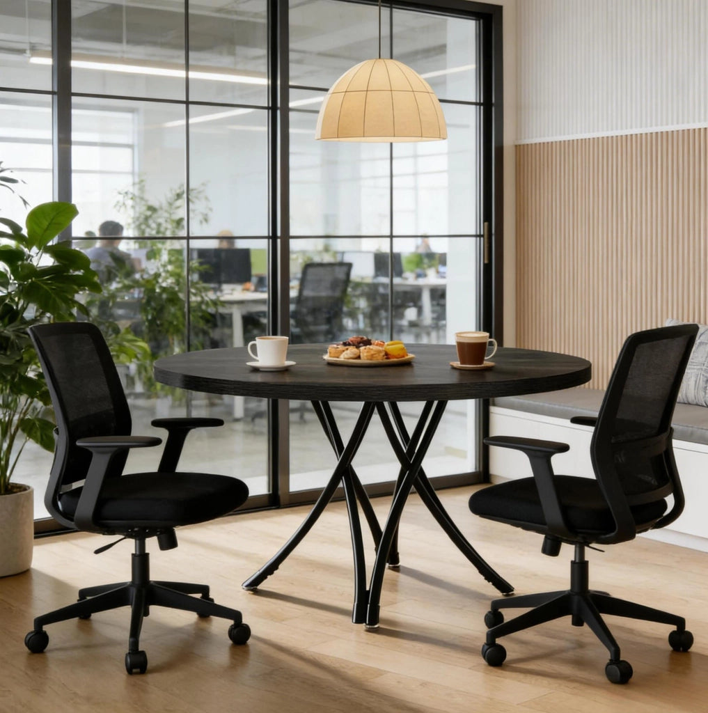 Tavolo da pranzo rotondo nero Ø120 cm per 4-6 persone