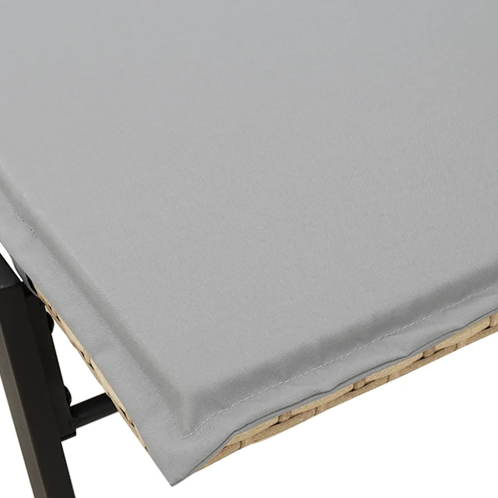 Lettino Prendisole | Sdraio da giardino | Lettino da sole con Cuscini Beige in Polyrattan