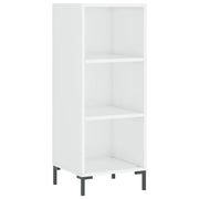 Credenza | Madia | Buffet da pranzo | Armadio da pranzo Bianco Lucido 34,5x32,5x90 cm in Legno Multistrato