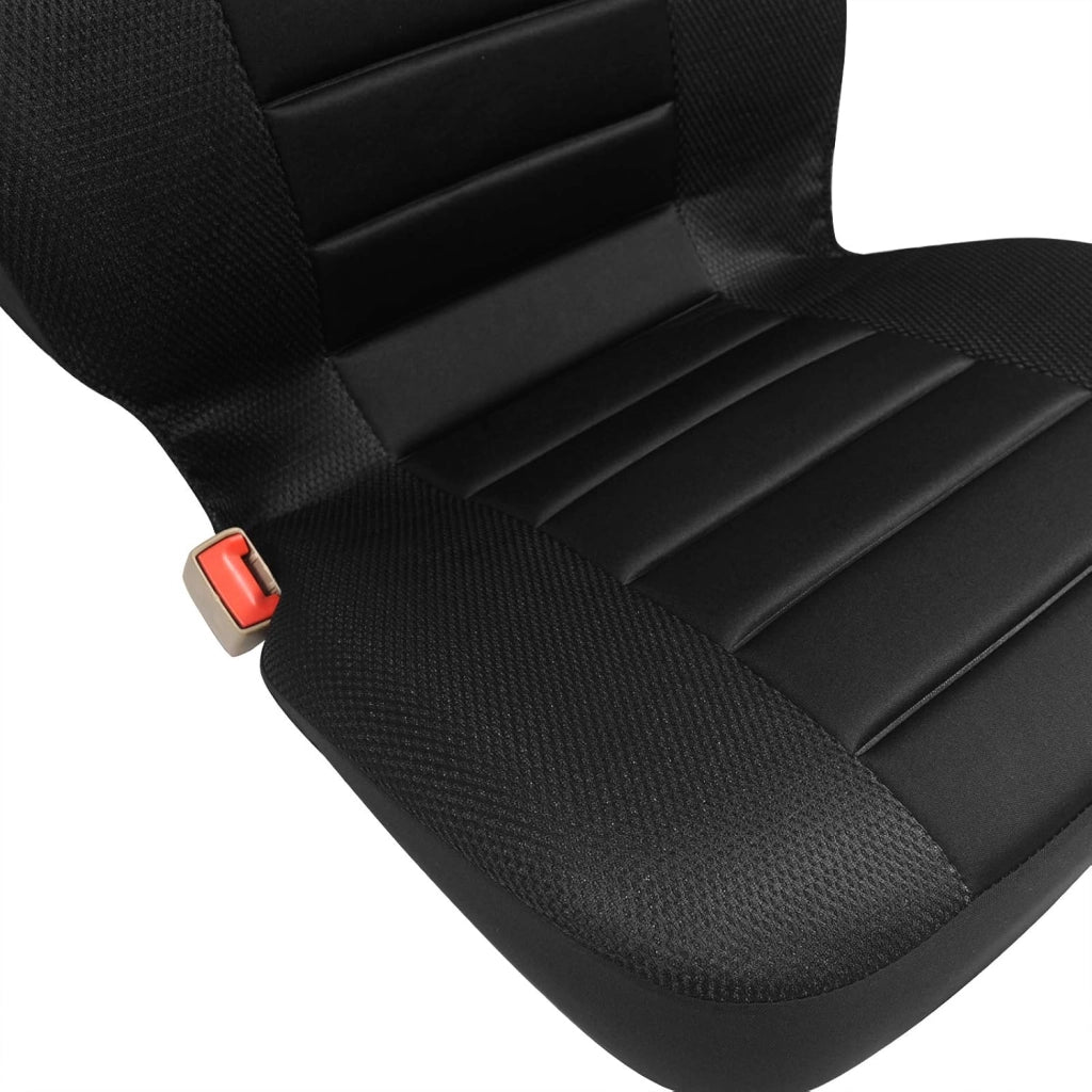 Set Coprisedili Auto 7 Posti Seat Cover Protezioni Universali per Macchina Tessuto Poliestere Nero