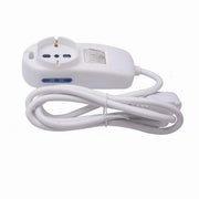 Trade Shop - Multipresa 1 Uscite Universali + 2 Bipasso 10/16a Spina 16a Cavo 1.5 Mt 80331n -