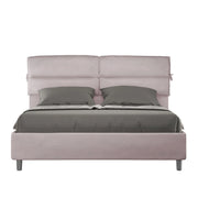 Letto imbottito Matrimoniale 160x190 cm Nandy - Con rete,Glicine,Microfibra