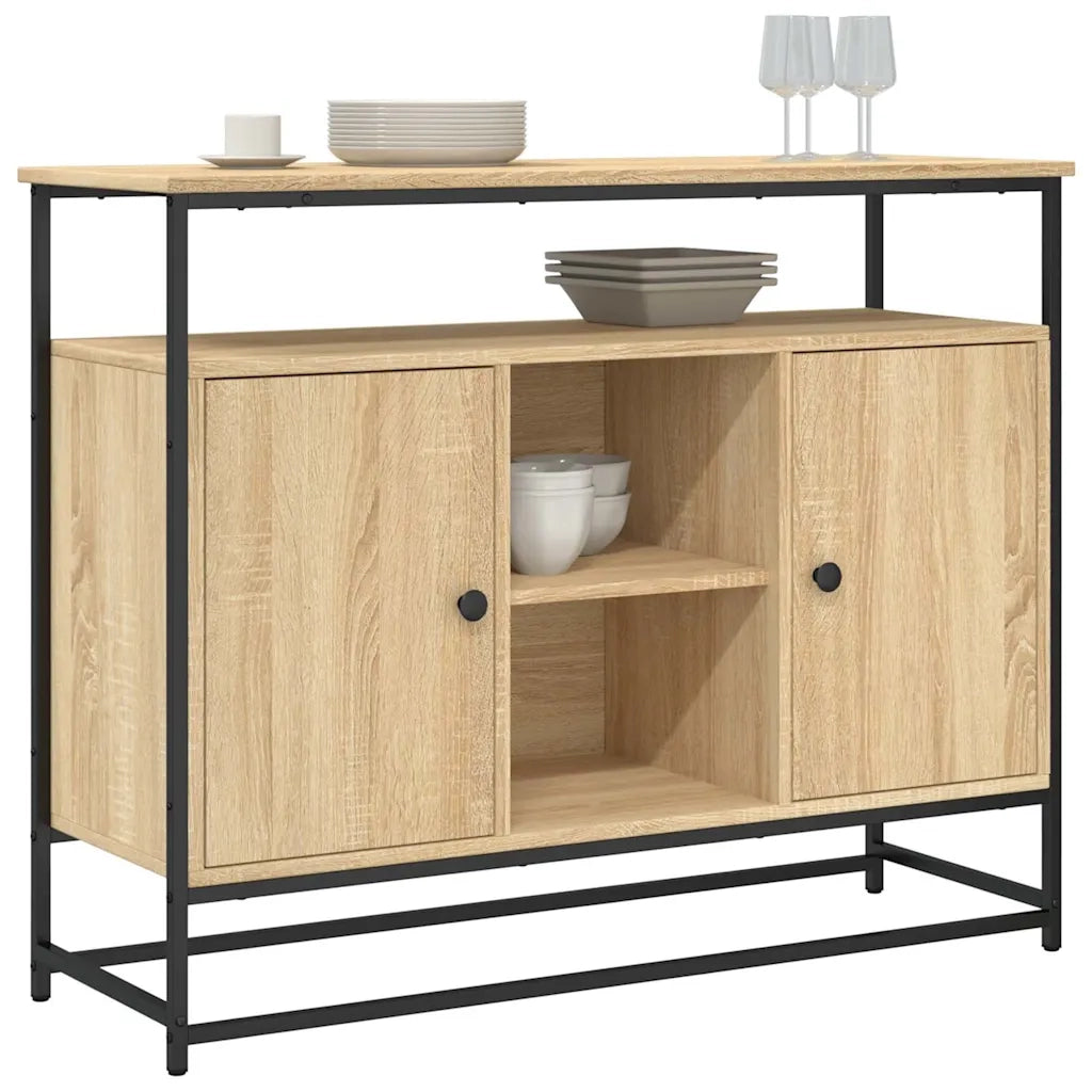 Credenza-Buffet-Armadio da cucina Rovere Sonoma 100x35x80 cm in Legno Multistrato 957797