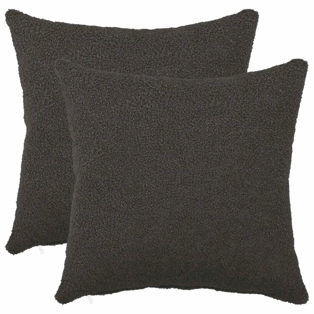 Federa 2 pcs HEERLEN Grigio Scuro 40 x 40 cm Bouclé 908488