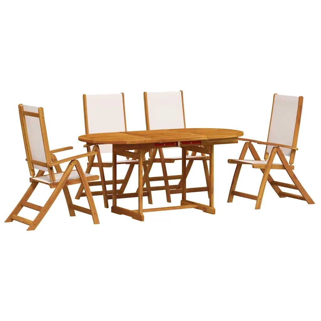 Set Pranzo da Giardino 5pz Legno Massello di Acacia e Textilene 3279280