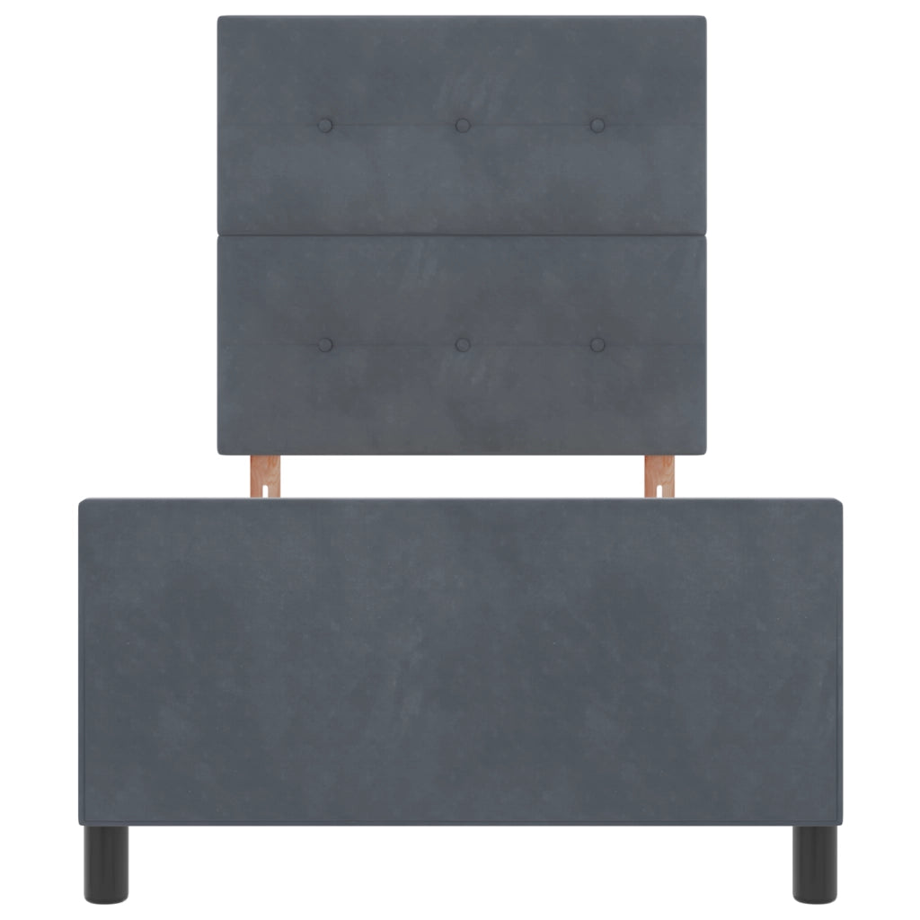 Letto  Grigio Scuro, 100x200 cm, Realizzato in Velluto