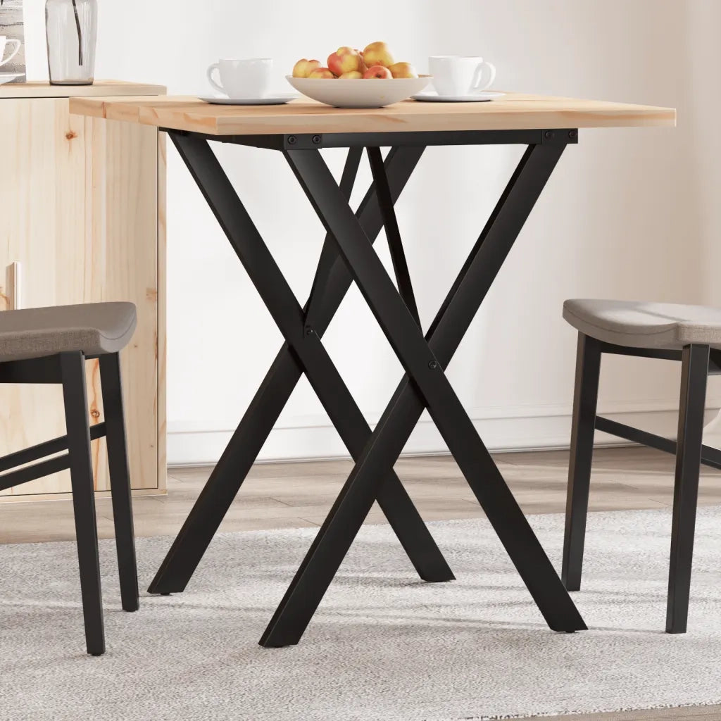 vidaXL Tavolo da Pranzo Telaio a X 60x60x75,5 cm Legno Pino e Acciaio