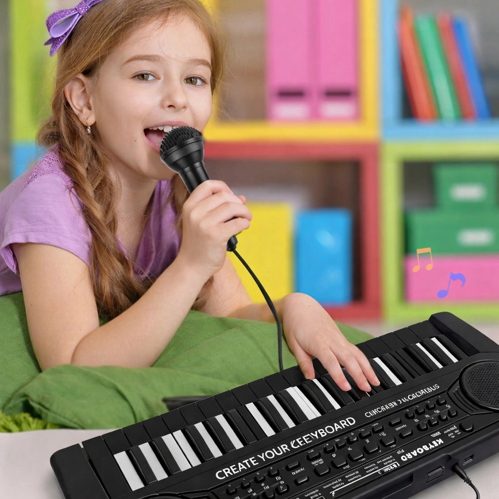 Tastiera Giocattolo Musicale Piano Keyboard Musica per Bambini con 37 Tasti Rosa