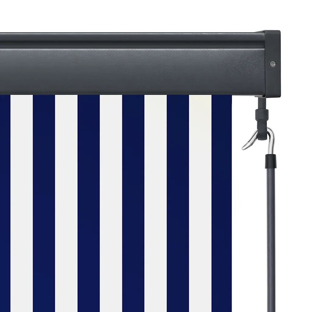 Tenda a Rullo per Esterni 100x250 cm Blu e Bianca 145955